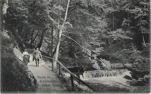 AK Partie im Edmundsklamm. Böhmische Schweiz. ca. 1920, Postkarte. Ca. 1920