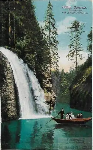 AK Wasserfall i. d. Edmundsklamm. Böhm. Schweiz. ca. 1913, Postkarte. Serien Nr