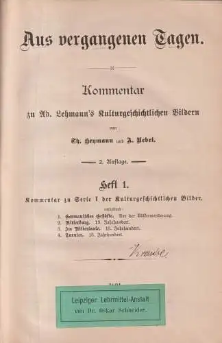 Buch: Aus vergangenen Tagen, Heft 1-3, Heymann / Uebel, 1893, 3 Teile in 1 Band