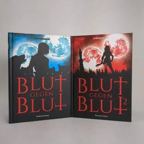 Buch: Blut gegen Blut 1+2. Spang, Benjamin, 2 Bände, Doppelmond, Fantasy