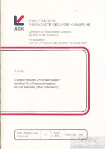 Buch: Geotechnische Untersuchungen an einer Großhangbewegung, Rohn, J. 1991