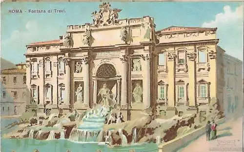 AK Roma. Fontana di Trevi. ca. 1913, Postkarte. Ca. 1913, gebraucht, gut