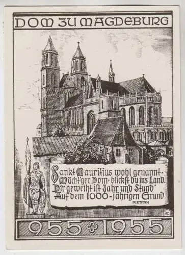 AK Dom Magdeburg, ca. 1955, Gebr. Garloff, ungelaufen, gebraucht, gut 334044