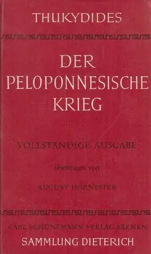 Buch: Der pelopommesische Krieg, Thukydides. Sammlung Dieterich, 1957