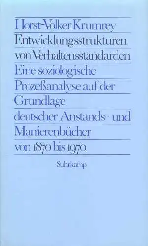 Buch: Entwicklungsstrukturen von Verhaltensstandarden, Krumrey, Horst-Volker