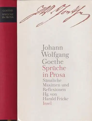 Buch: Sprüche in Prosa, Goethe, Johann Wolfgang, 2005, Insel Verlag