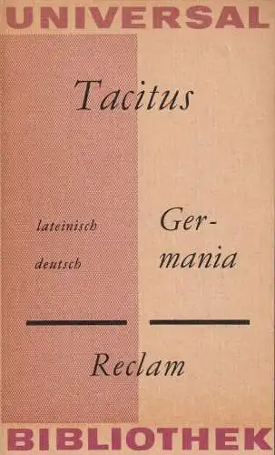 Buch: Germania, Tacitus. Reclams Universal-Bibliothek, 1976, gebraucht, gut