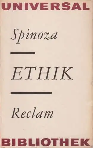 Buch: Ethik, Spinoza. Reclams Universal-Bibliothek, 1975, Reclam Verlag