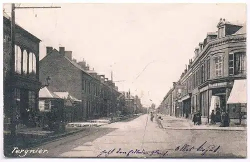 AK Tergnier. Postkarte, 1917, gebraucht, gut, gelaufen, Frankreich, Stadtansicht