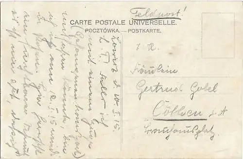 AK Wiesniacy z Lowickiego. Bauern aus Lowicz. ca. 1915, Postkarte. Ca. 1915