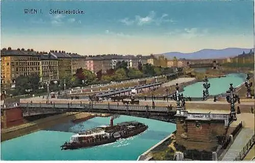 AK Wien I. Stefaniebrücke. ca. 1913, Postkarte. Ca. 1913, gebraucht, gut