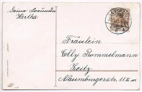 AK Herzlichen Glückwunsch zum neuen Jahr! Postkarte, ca. 1911, gebraucht, gut