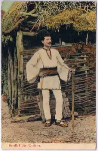 AK Salutari din Romania, No. 1498. Postkarte, gebraucht, gut, Mann in Tracht