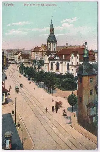 AK Leipzig. Blick nach der Johanniskirche. Postkarte, Verlag G. Friedrich