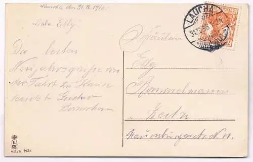 AK Die besten Neujahrsgrüße. Postkarte, ca. 1916, gebraucht, gut, gelaufen