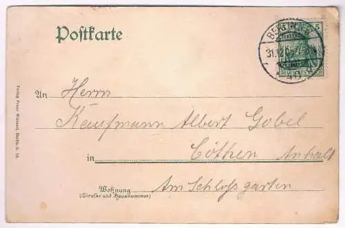 AK Berlin. Gruss aus dem Kaiser-Wilhelm-Zelt. Postkarte, ca. 1905, gebraucht gut