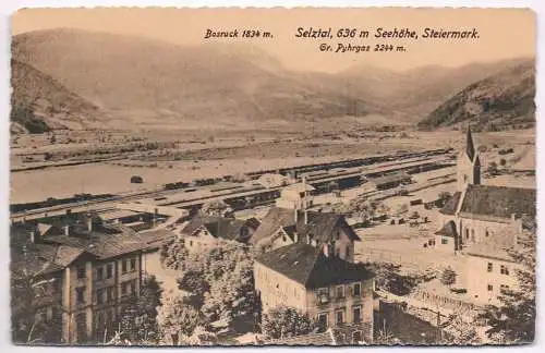 AK Selztal, 636 m Seehöhe, Steiermark. Postkarte, 1917, Ferd. Längauer Verlag