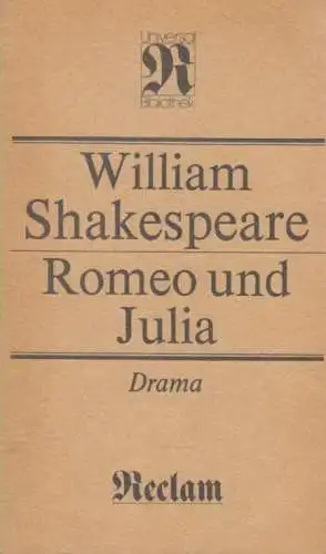 Buch: Romeo und Julia, Shakespeare, William. Reclams Universal-Bibliothek, 1989