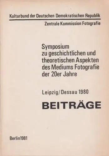 Symposium zu geschichtlichen und theoretischen Aspekten des Mediums Fotografie