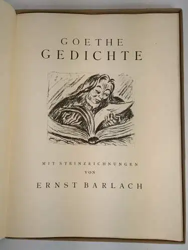 Faksimile: Goethe Gedichte mit Steinzeichnungen von Ernst Barlach, 1970