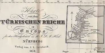 Buch: Dr. I.D. A. Höck´s Karte des Türkischen Reichs in Europa Zum... Höck. 1854