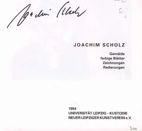 Buch: Joachim Scholz, Behrends, Rainer, 1994, Kustodie der Universität Leipzig