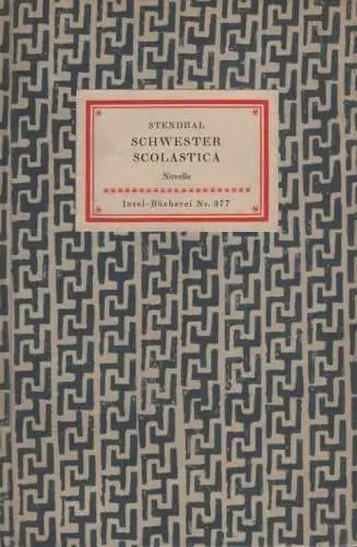 Insel-Bücherei 377, Schwester Scolastica, Stendhal. 1958, Insel Verlag