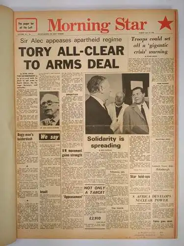 Morning Star July 21 - September 30 1970, London, Daily News, Newspaper, british