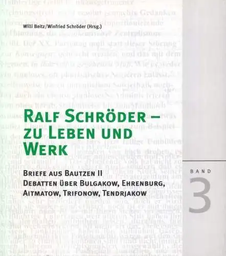 Buch: Ralf Schröder - zu Leben und Werk, Beitz, Willi / Schröder, Winfried. 2005