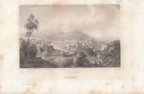 Carlsbad. aus Meyers Universum, Stahlstich. Kunstgrafik, 1850, gebraucht, gut