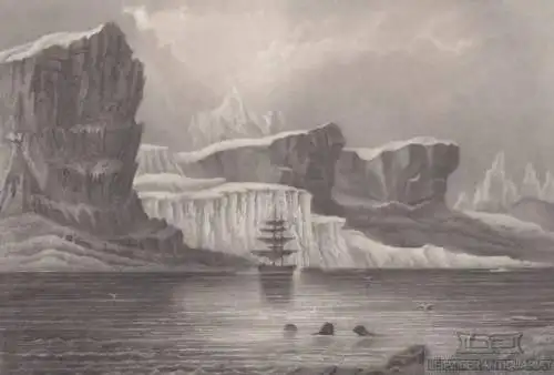 Die Arctic-Gletscher (Melville Bay). aus Meyers Universum, Stahlstich. 1850