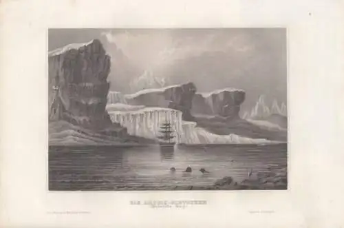 Die Arctic-Gletscher (Melville Bay). aus Meyers Universum, Stahlstich. 1850