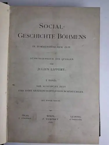 Buch: Social-Geschichte Böhmens in vorhussitischer Zeit, Julius Lippert, 1896