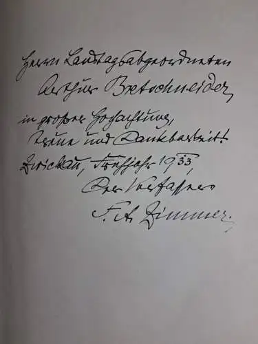 Buch: Fackelträger der Menschheit, Lyrische Bildnisse, F. A. Zimmer, 1926, sig!