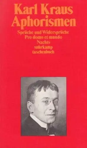 Buch: Aphorismen, Kraus, Karl, 1998, Suhrkamp Taschenbuch Verlag, Schriften 8