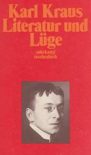 Buch: Literatur und Lüge. Kraus, Karl, 1987, Suhrkamp Taschenbuch, Schriften 3