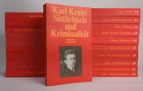 Buch: Karl Kraus - Schriften 1-20, Suhrkamp taschenbücher 1311-1330, 20 Bände