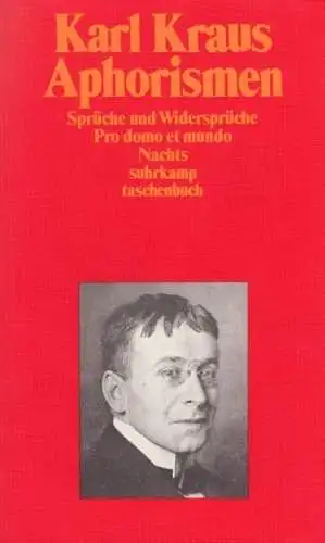 Buch: Aphorismen, Kraus, Karl, 1995, Suhrkamp Taschenbuch Verlag, Schriften 8