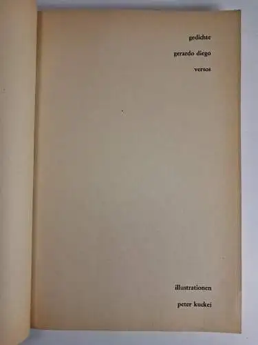 Buch: Versos, Gedichte, Gerardo Diego, 1964, Studio Neue Literatur, zweisprachig