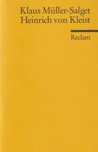 Buch: Heinrich von Kleist, Müller-Salget, Klaus, 2002, Reclam Verlag