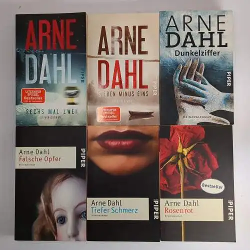 6 Bücher Arne Dahl: Opfer, Schmerz, Rosenrot, Dunkelziffer, Sieben minus eins...