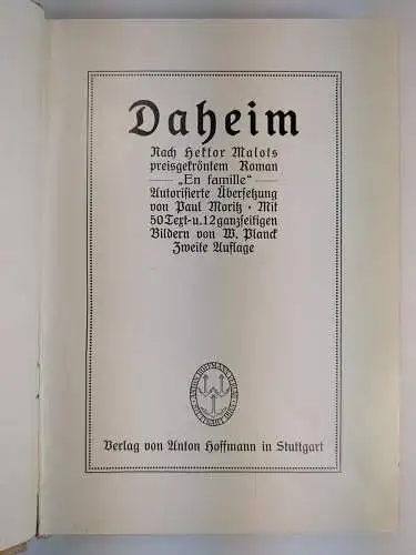 Buch: Daheim, Roman, Hektor Malot, Anton Hoffmann Verlag, gebraucht, gut