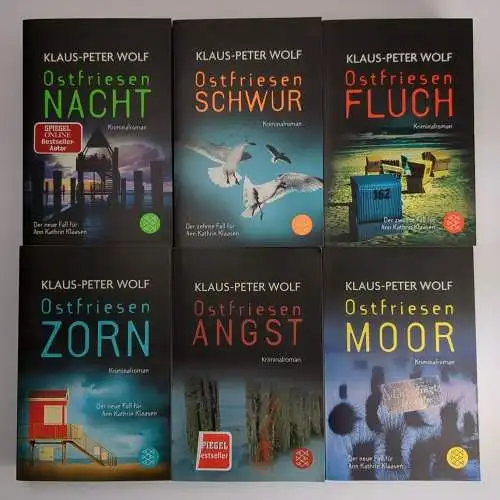 6 Bücher Ann Kathrin Klaasen. Klaus-Peter Wolf, Fischer Taschenbuch, Ostfriesen