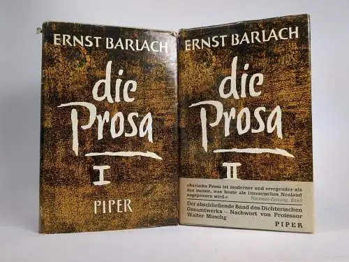 Buch: Die Prosa I+II, Ernst Barlach, Piper Verlag, 2 Bände, gebraucht, gut