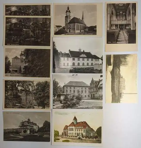 AK Lot 11 Postkarten Rötha, Obstweinschänke, Amtsgericht, Georgenkirche, Schloss