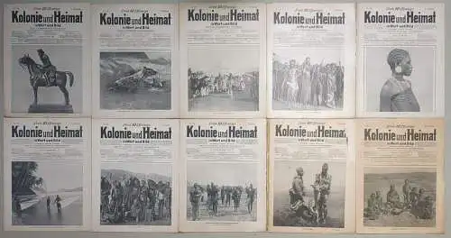 10 Hefte Zeitschrift Kolonie und Heimat in Wort und Bild, 1. Jahrgang Nr. 18-26