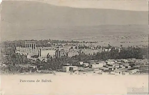 AK Panorama de Baalbek. ca. 1907, Postkarte. Ca. 1907, gebraucht, gut