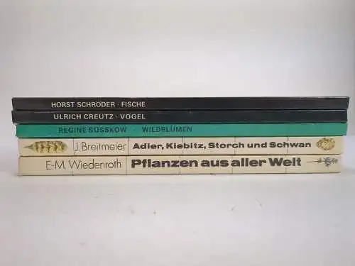 5 Bücher: Pflanzen aus aller Welt; Fische; Vögel; Wildblumen; Adler, Kiebitz ...