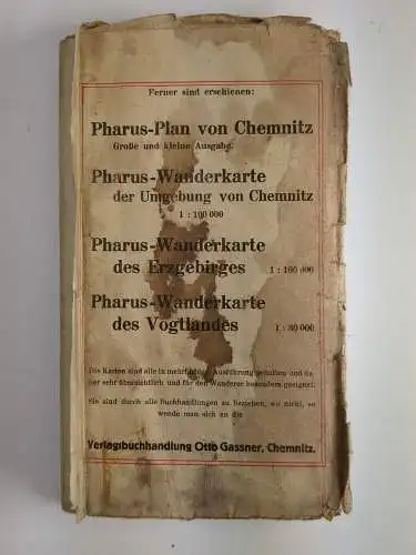 Pharus-Spezialkarte des Freistaates Sachsen mit Chemnitz, Dresden, Leipzig