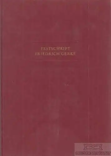 Buch: Festschrift Friedrich Gerke, Schmoll, J. A. Variae Formae Veritas Una